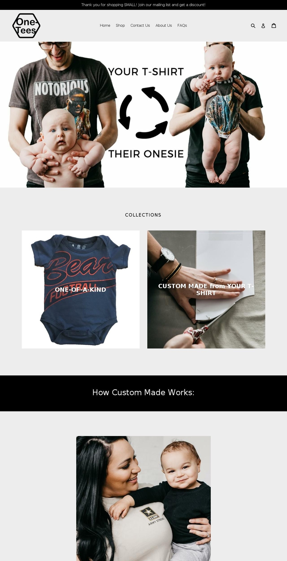 Snow Shopify theme site example one-tees.com