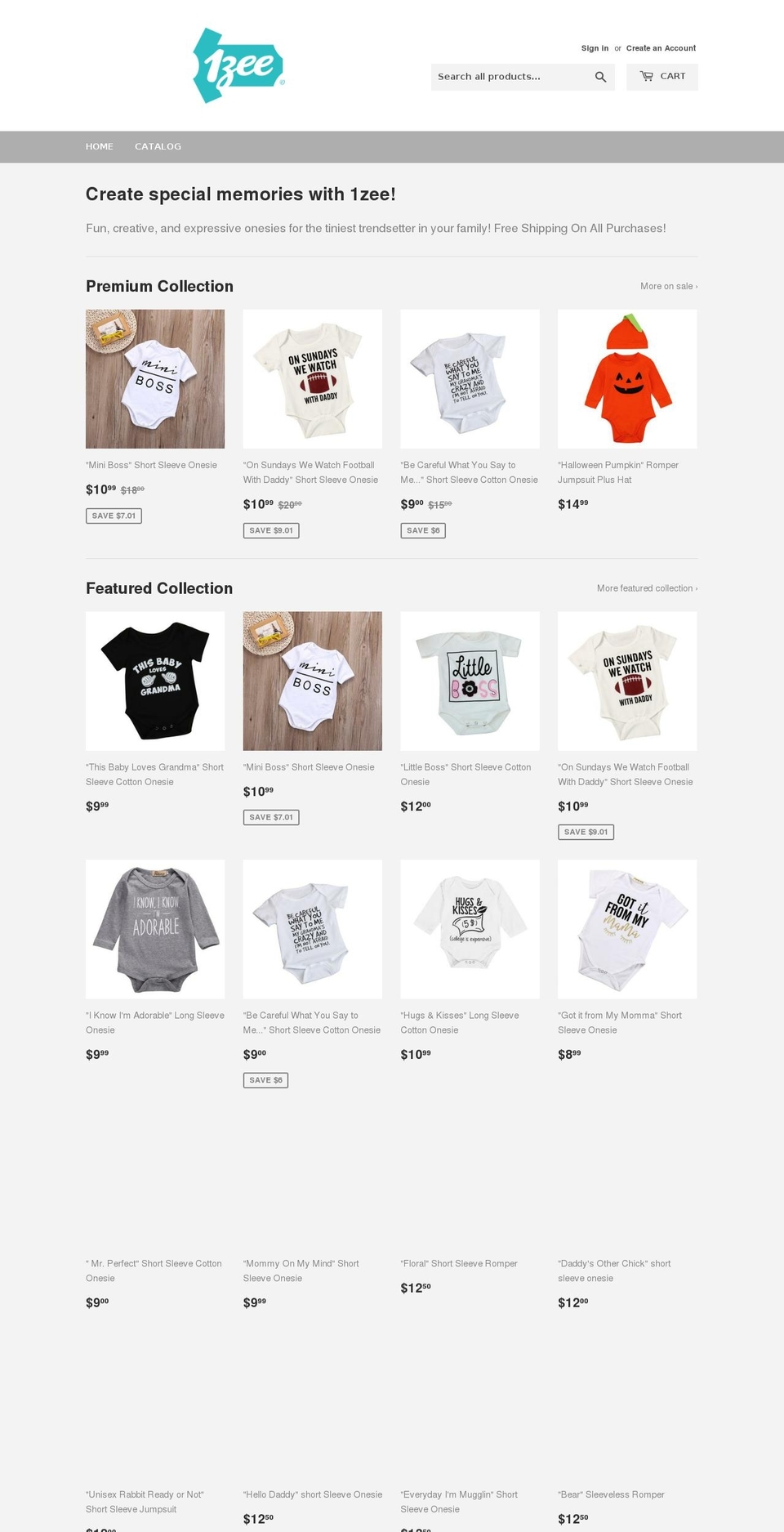 one-zee.com — Shopify storefront screenshot