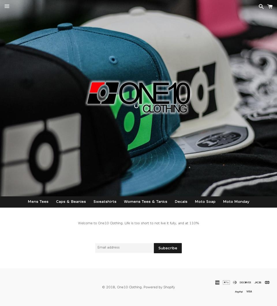 one10clothing.com — Shopify storefront screenshot