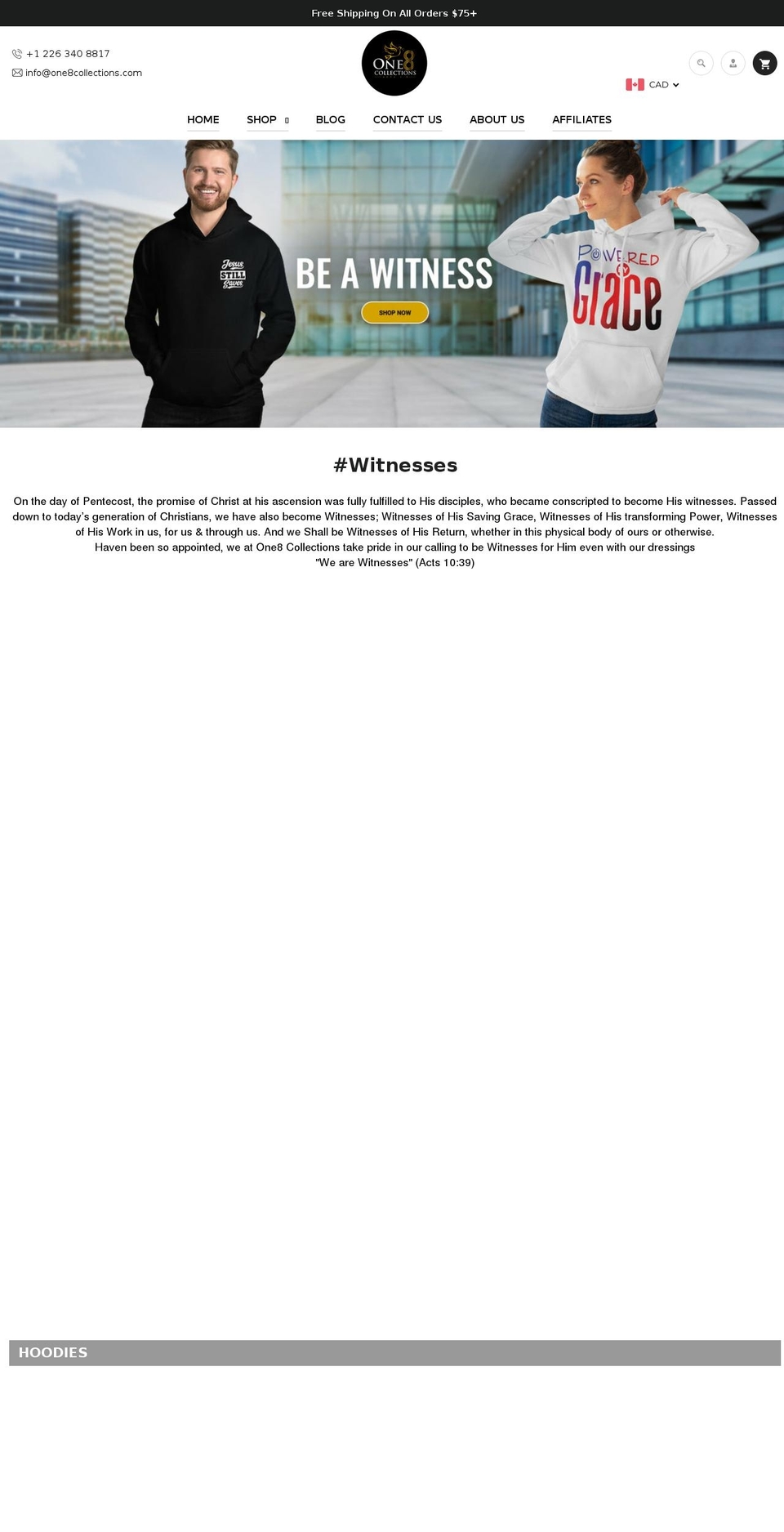 one8collections.com shopify website screenshot
