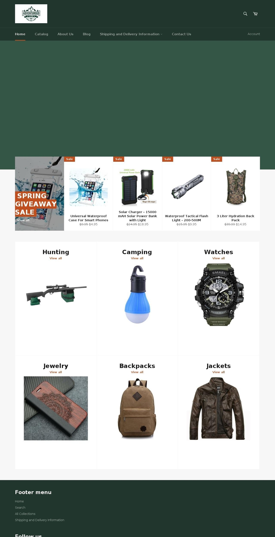 oneadventurouslife.com shopify website screenshot