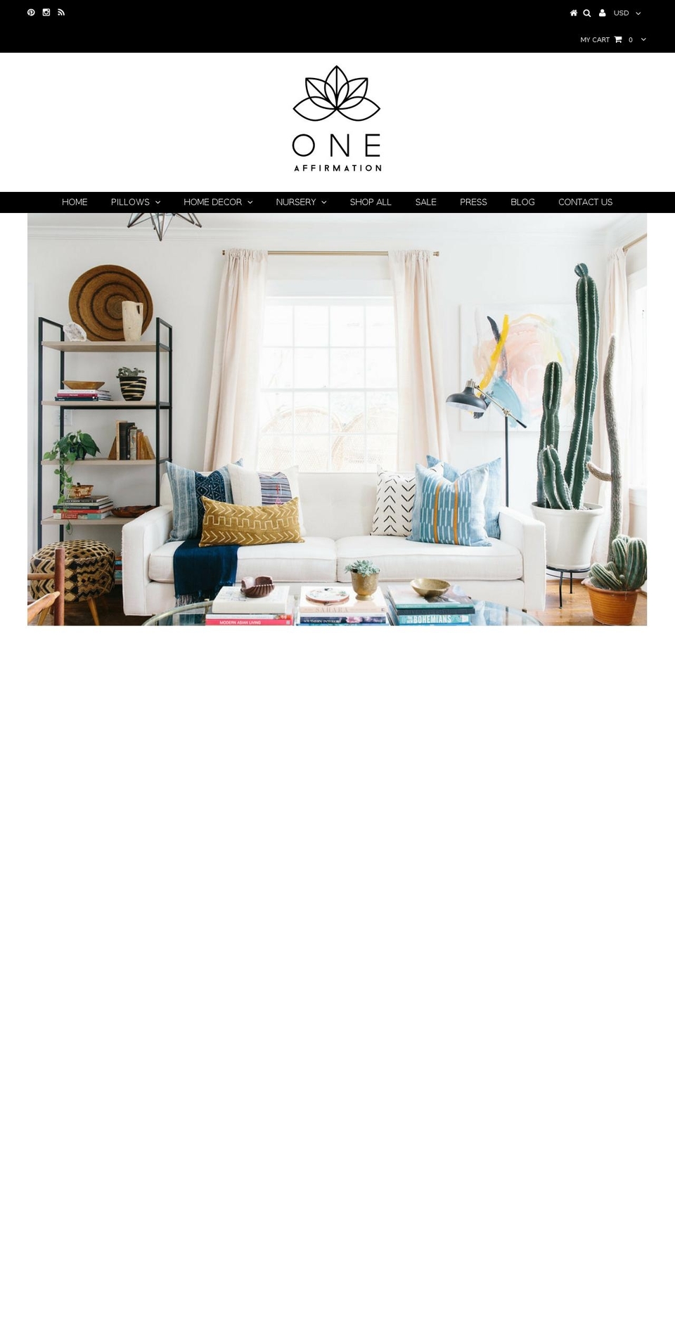 oneaffirmation.com shopify website screenshot