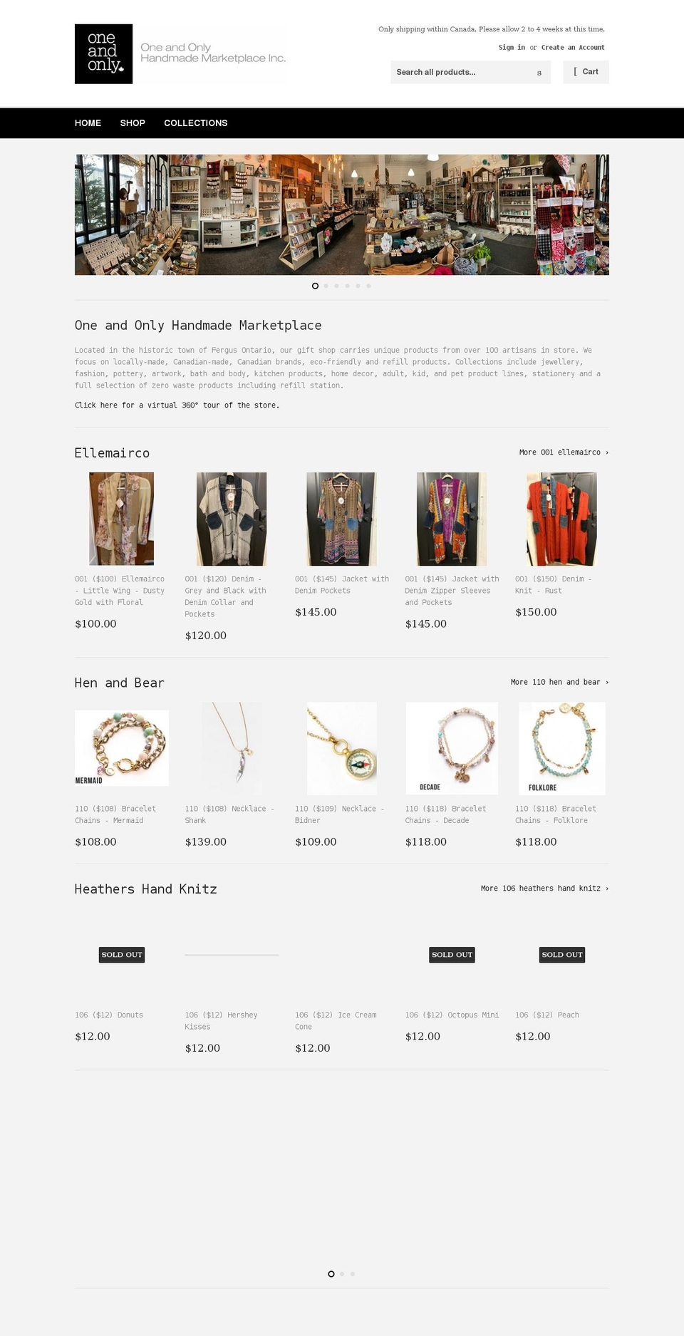oneandonlyshop.com shopify website screenshot