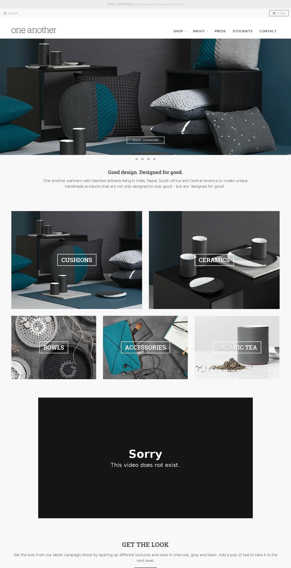 oneanotherdesign.com shopify website screenshot