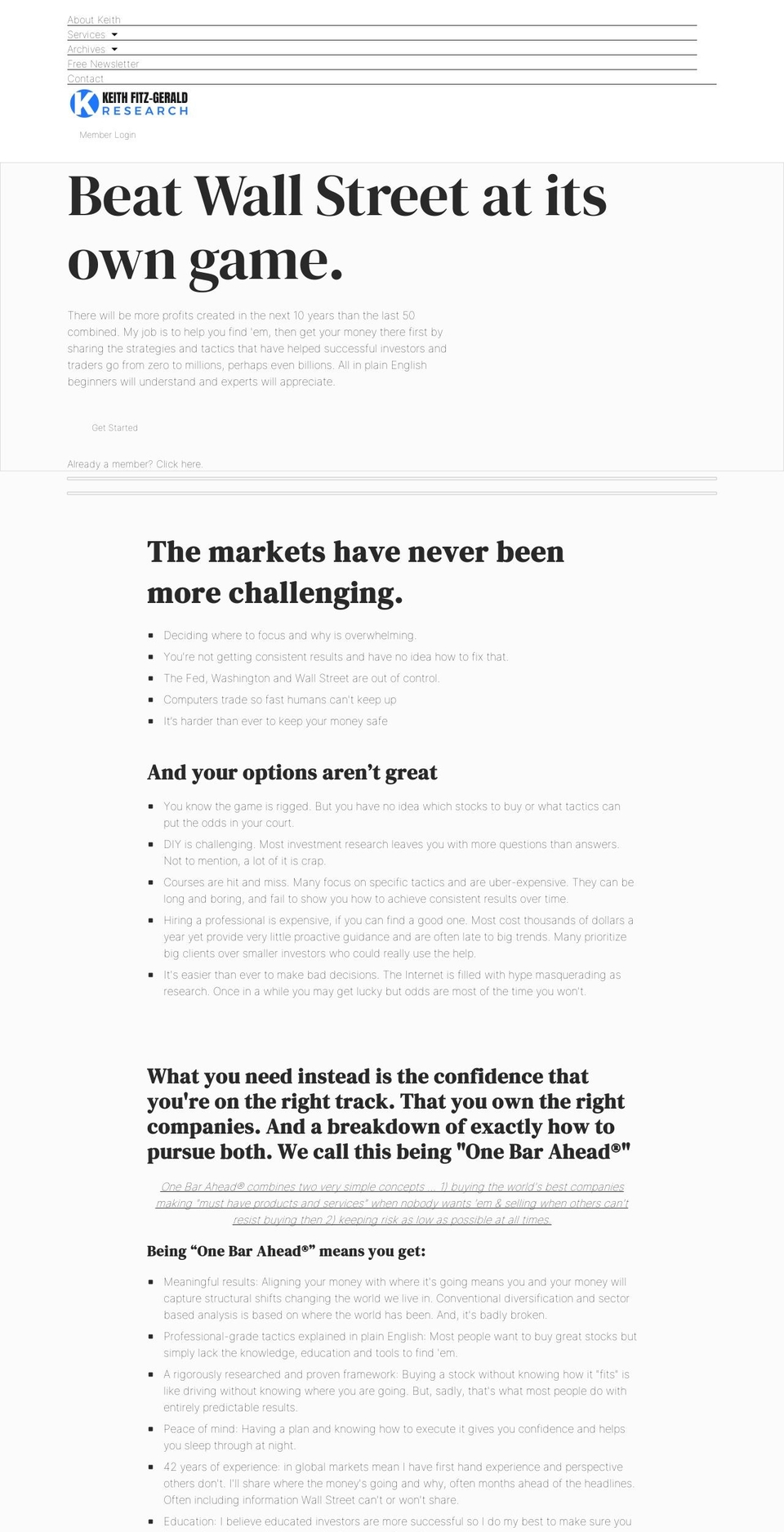onebarahead.com shopify website screenshot