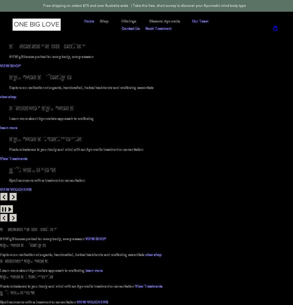 onebiglove.com shopify website screenshot