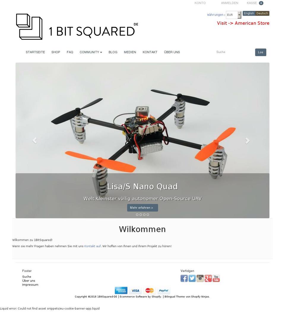 onebitsquared.de shopify website screenshot