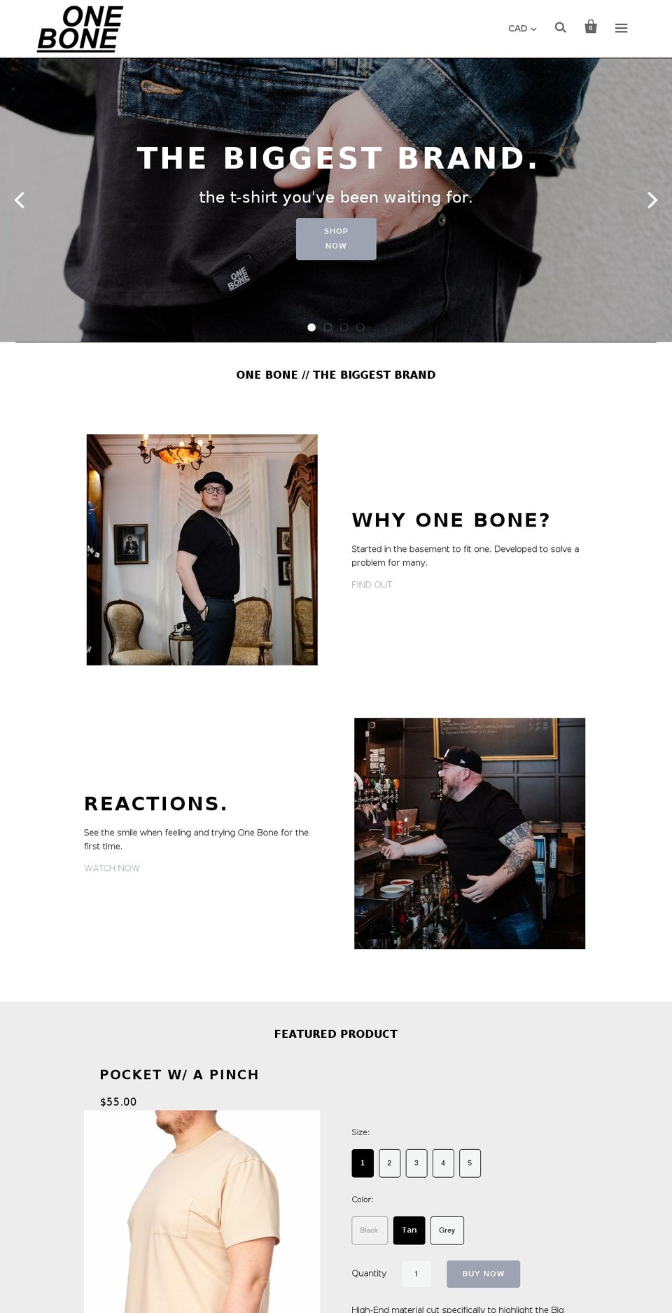 onebonebrand.com — Shopify storefront screenshot