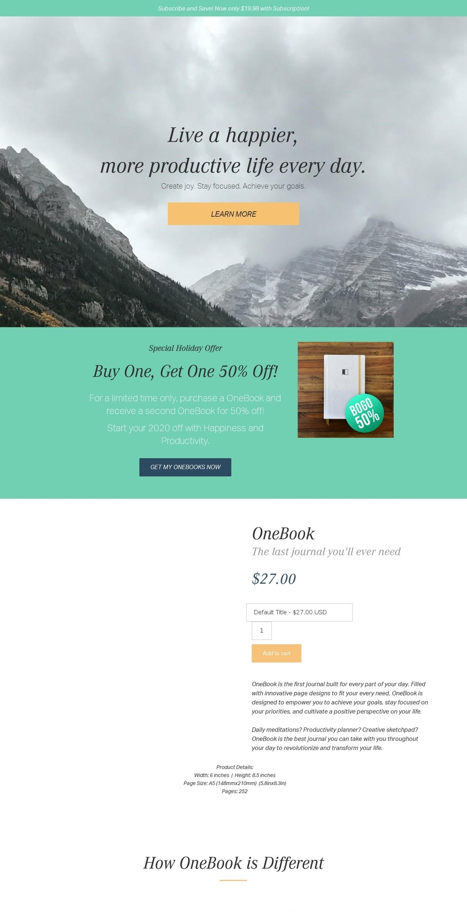 onebook.me shopify website screenshot