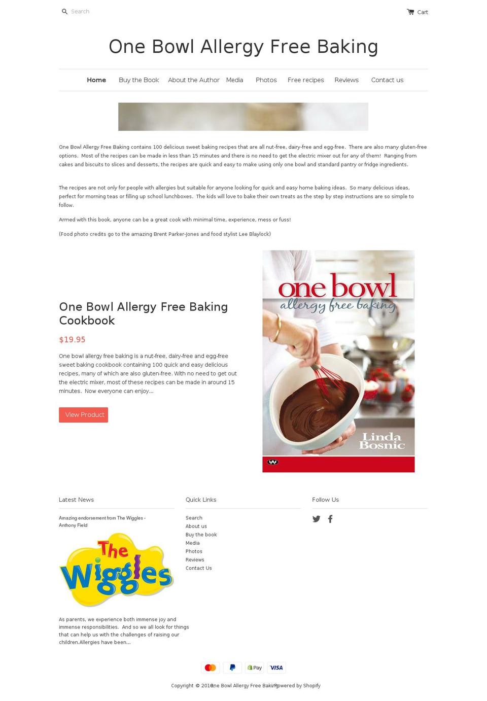 onebowlbaking.com.au shopify website screenshot