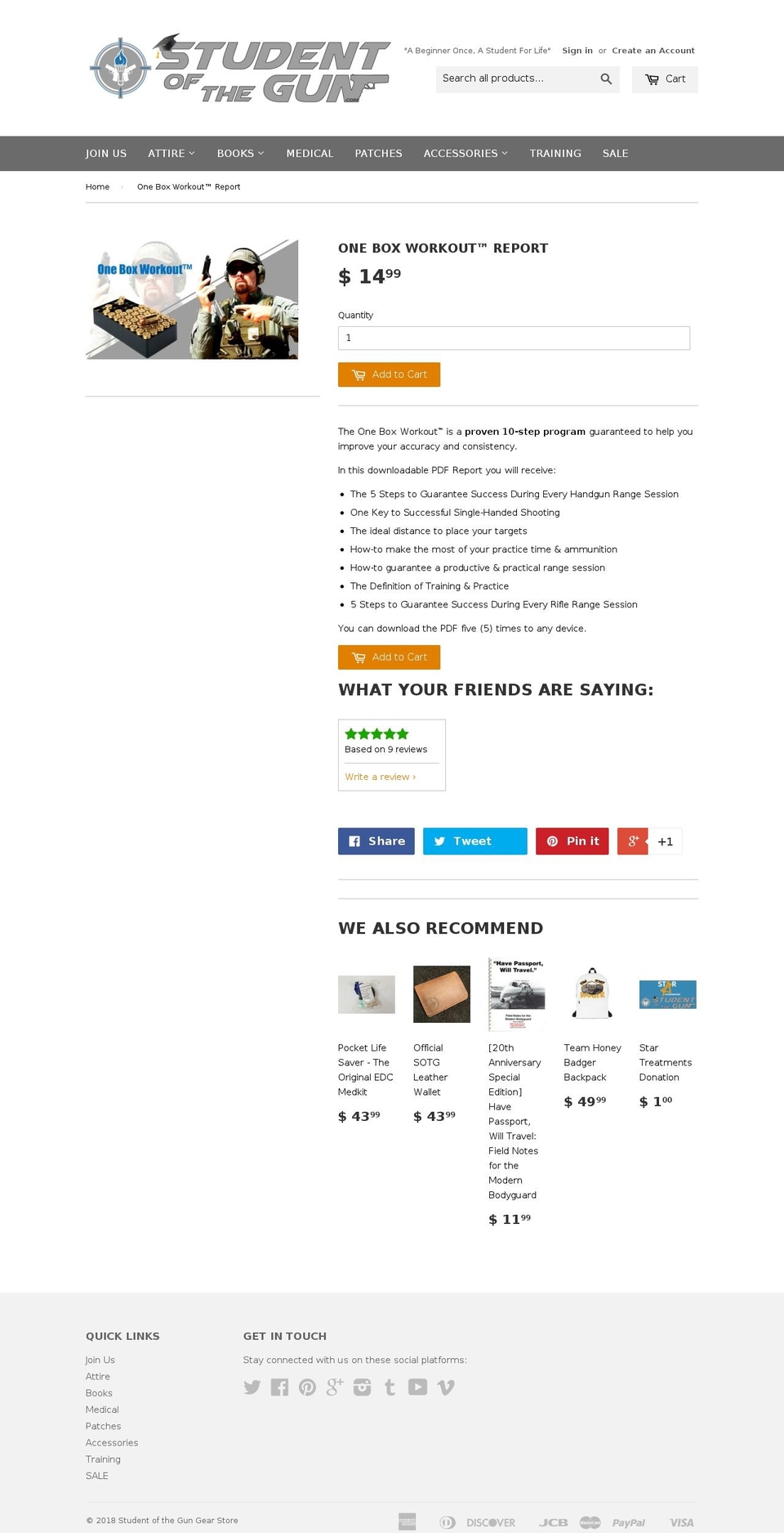 oneboxworkout.com — Shopify storefront screenshot