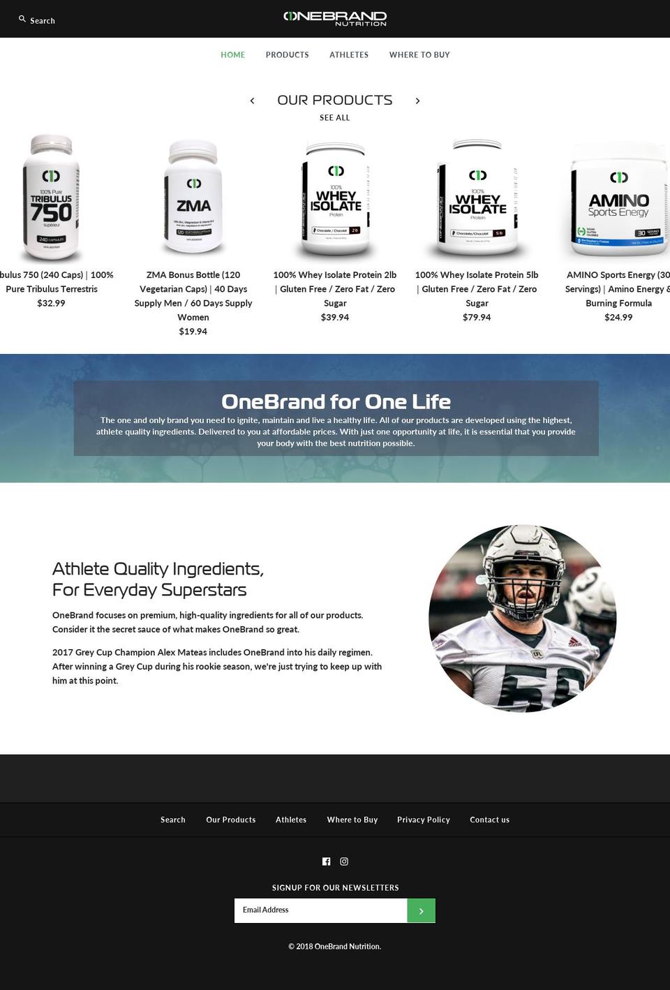 onebrandnutrition.net shopify website screenshot