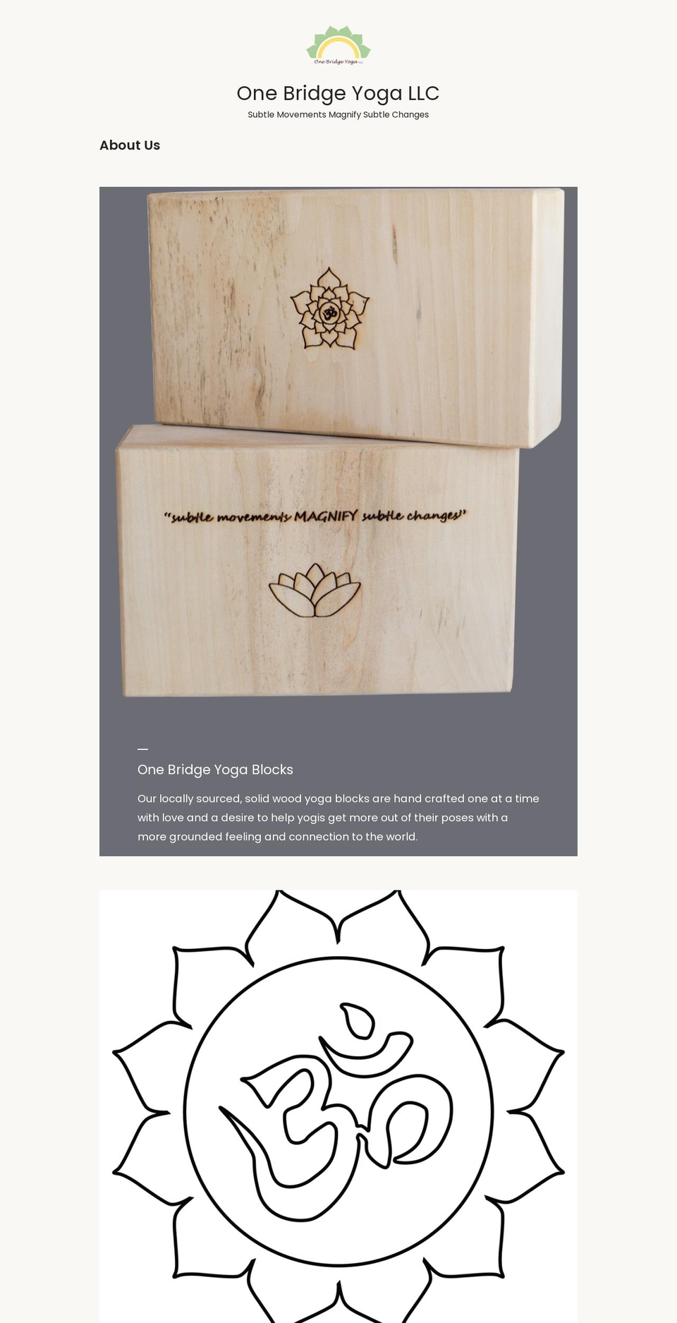 onebridgeyoga.com — Shopify storefront screenshot