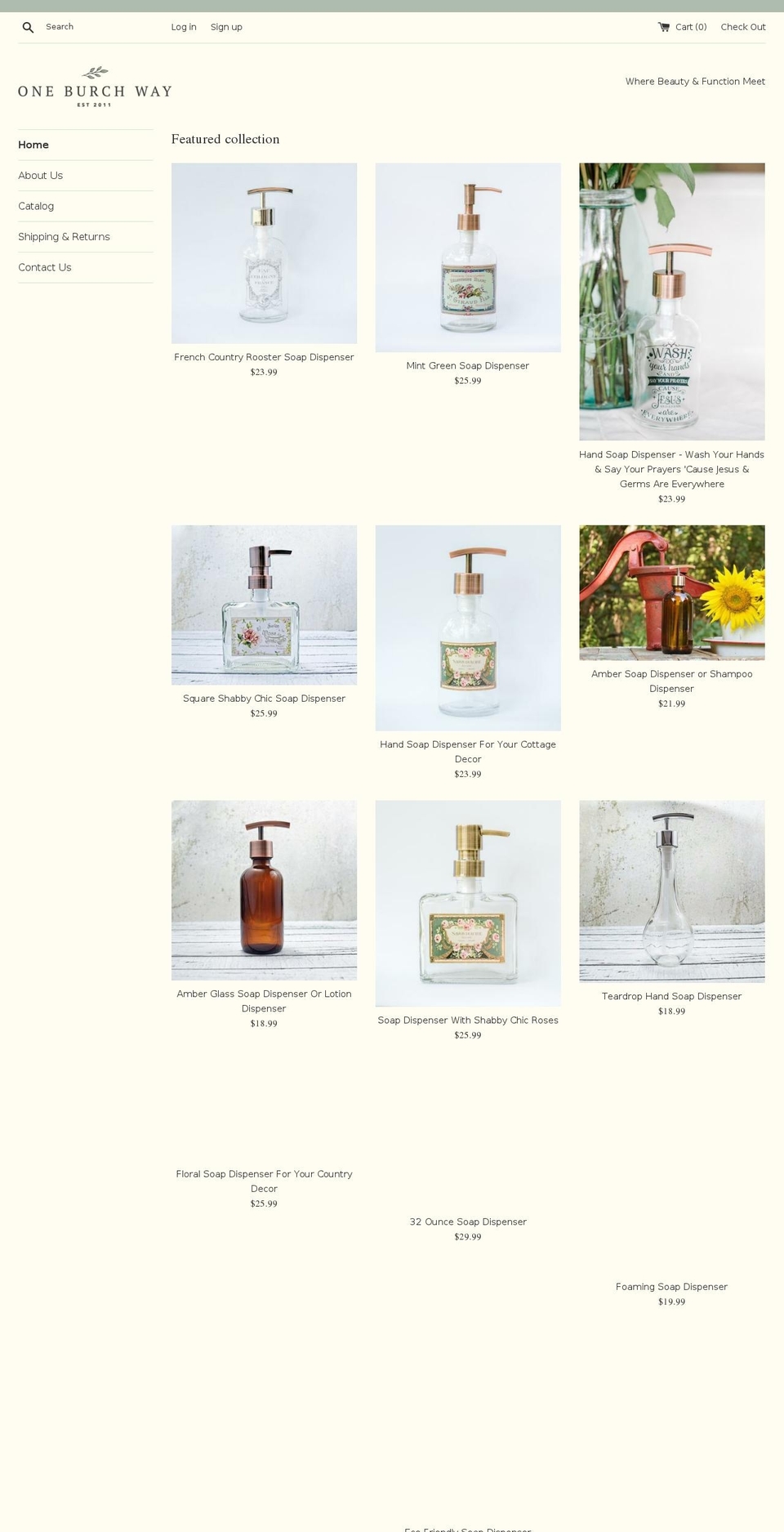 oneburchway.com — Shopify storefront screenshot