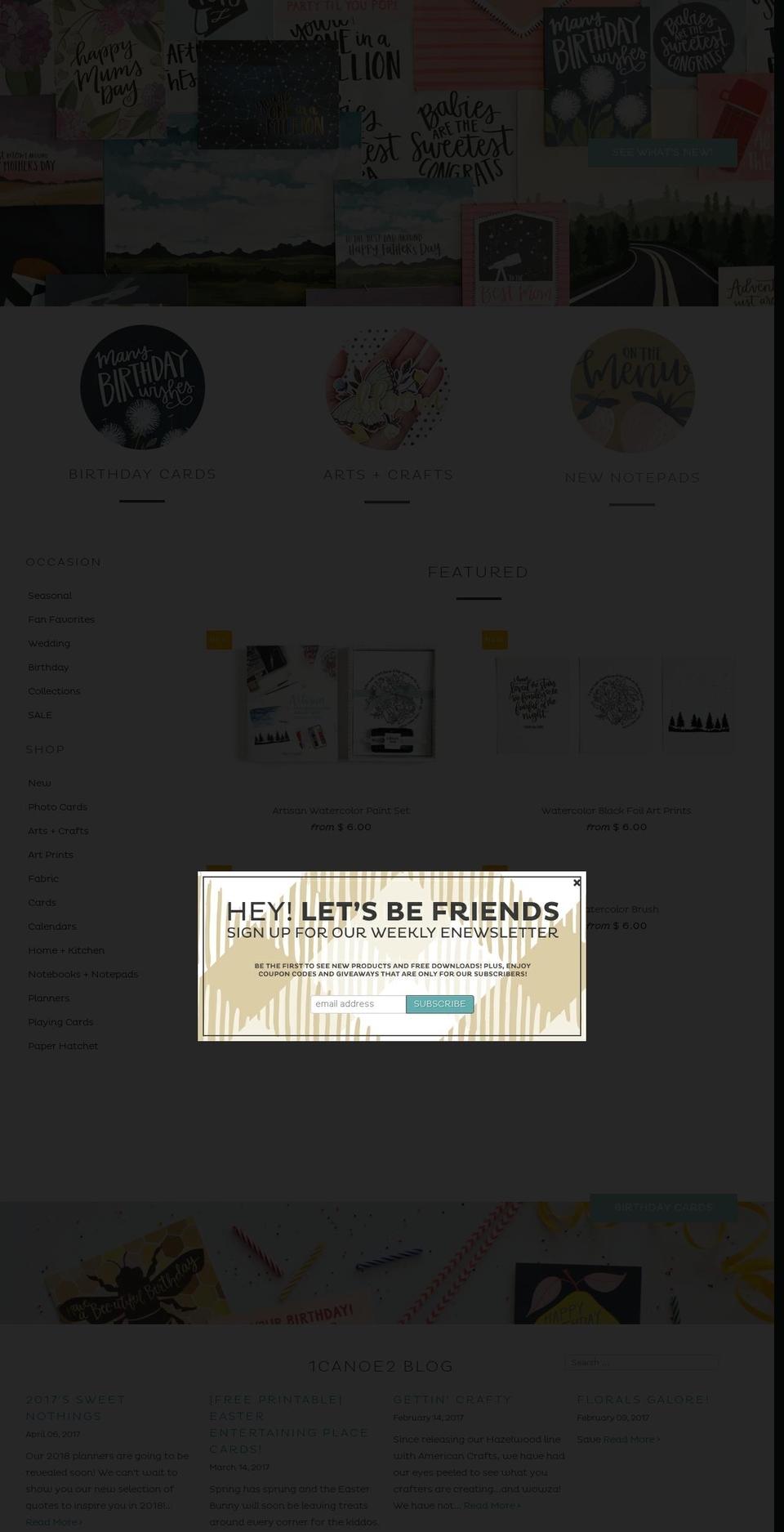 onecanoetwo.com shopify website screenshot
