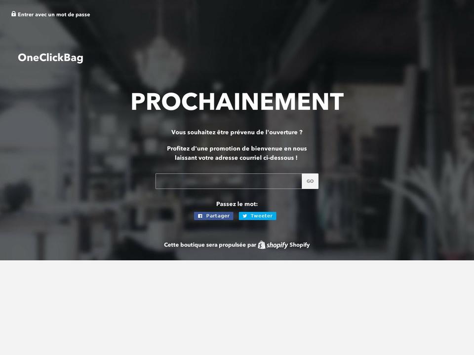 oneclickbag.com — Shopify storefront screenshot