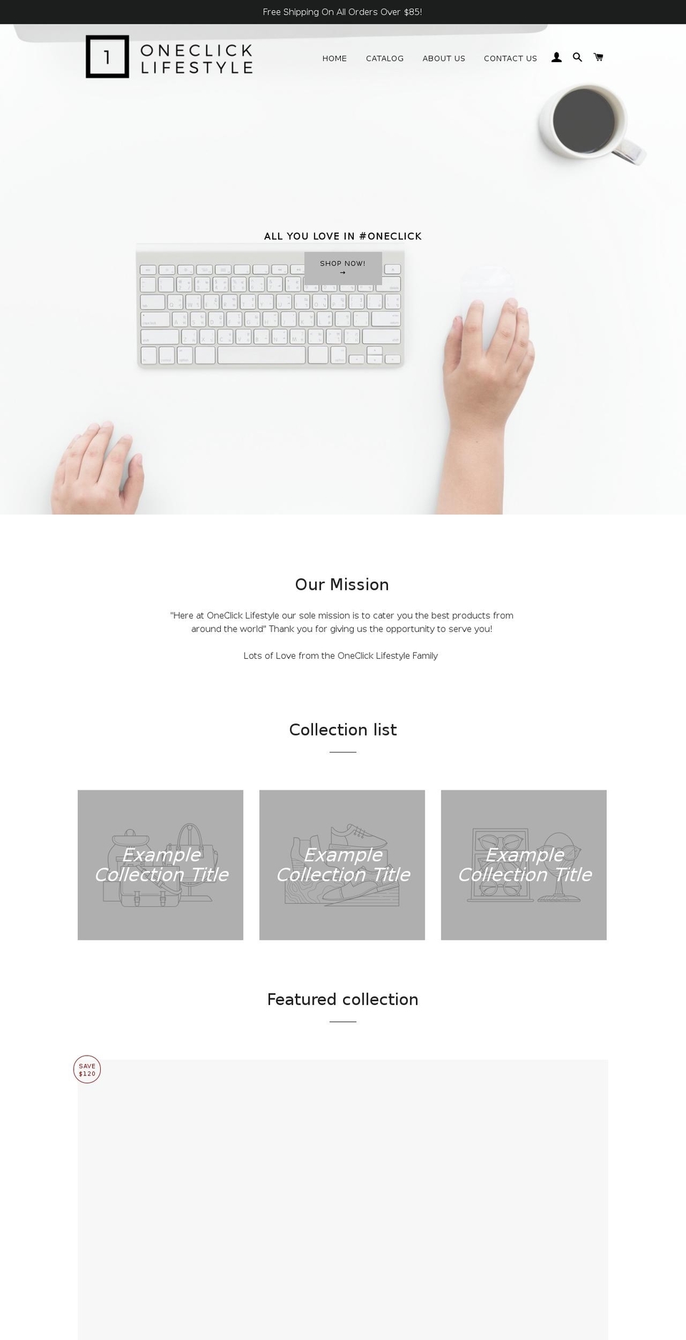 the-one-ecom-theme Shopify theme site example oneclicklifestyle.com