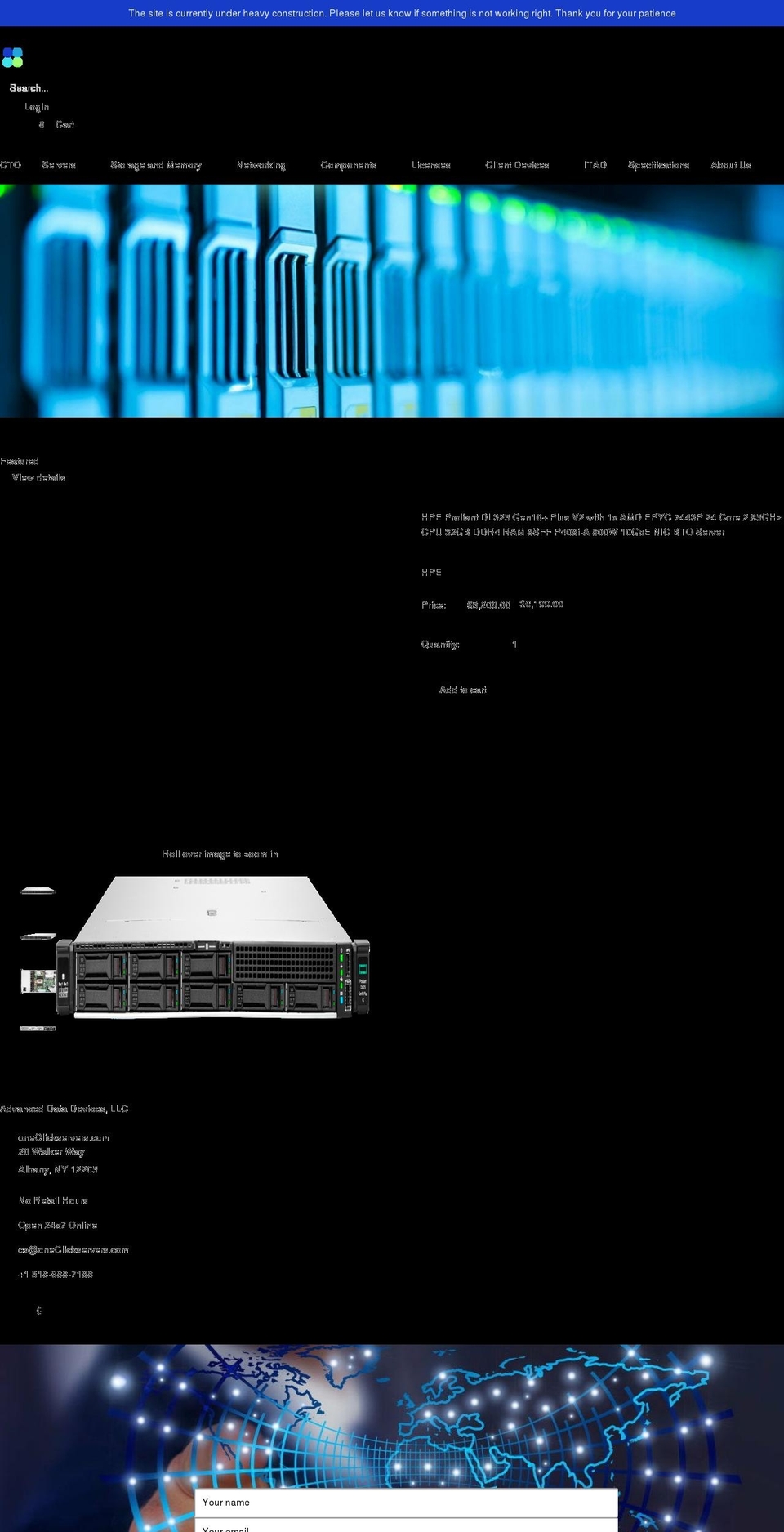 oneclickserver.biz shopify website screenshot