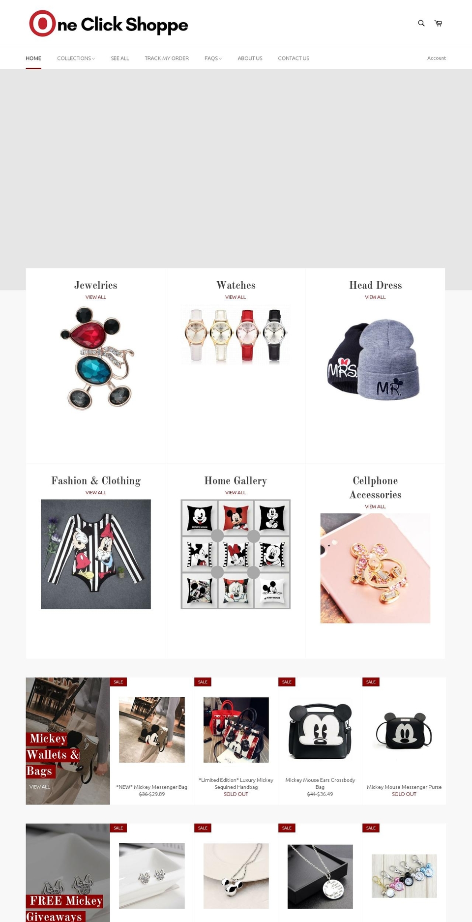 oneclickshoppe.com — Shopify storefront screenshot