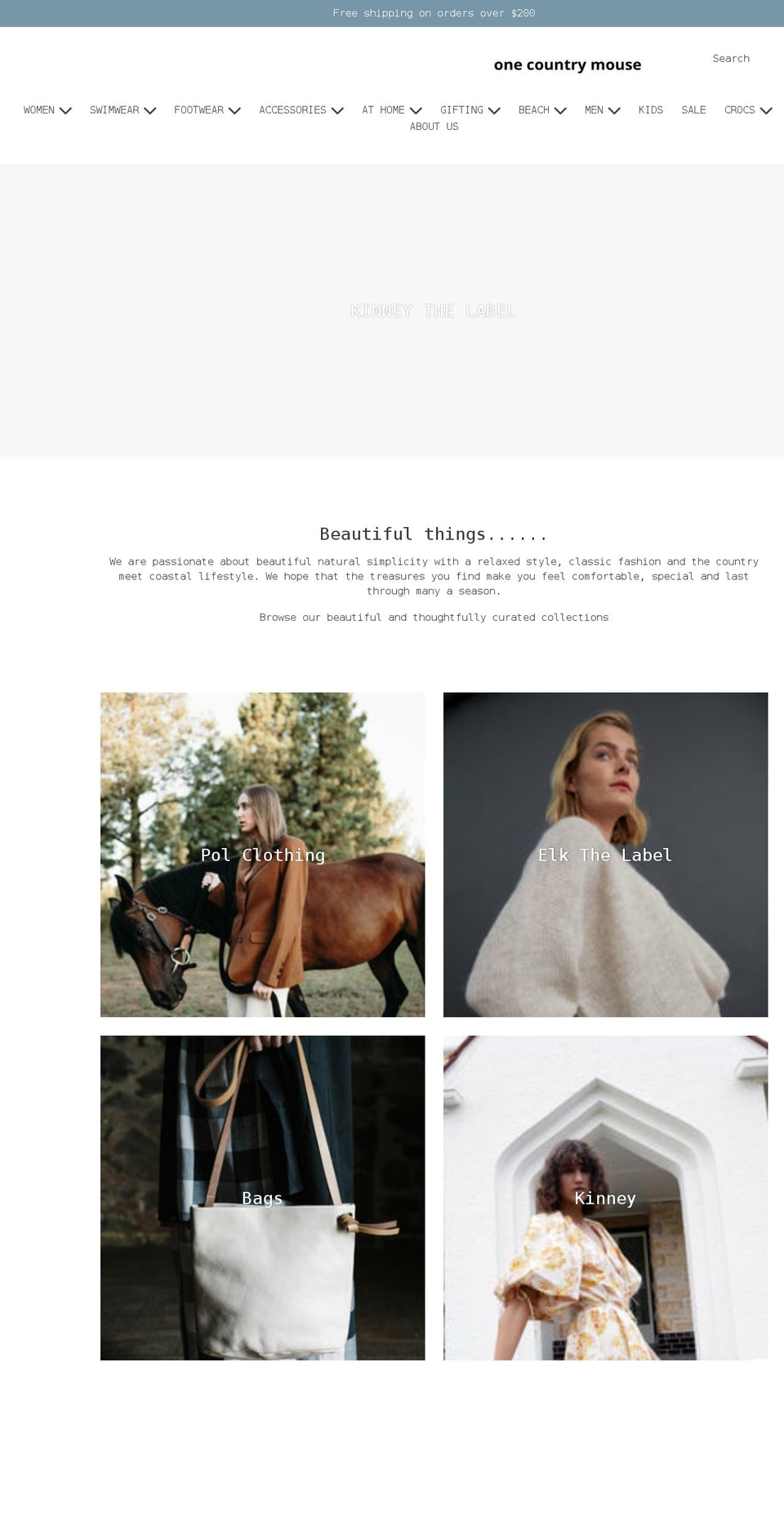 onecountrymouse.com.au shopify website screenshot