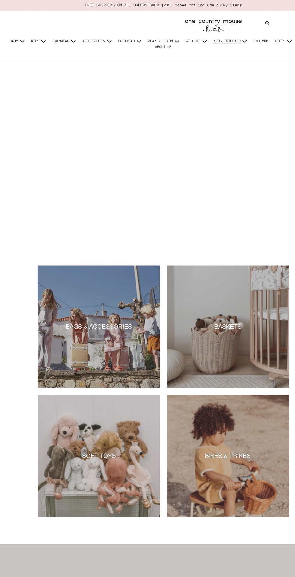 onecountrymousekids.com.au shopify website screenshot