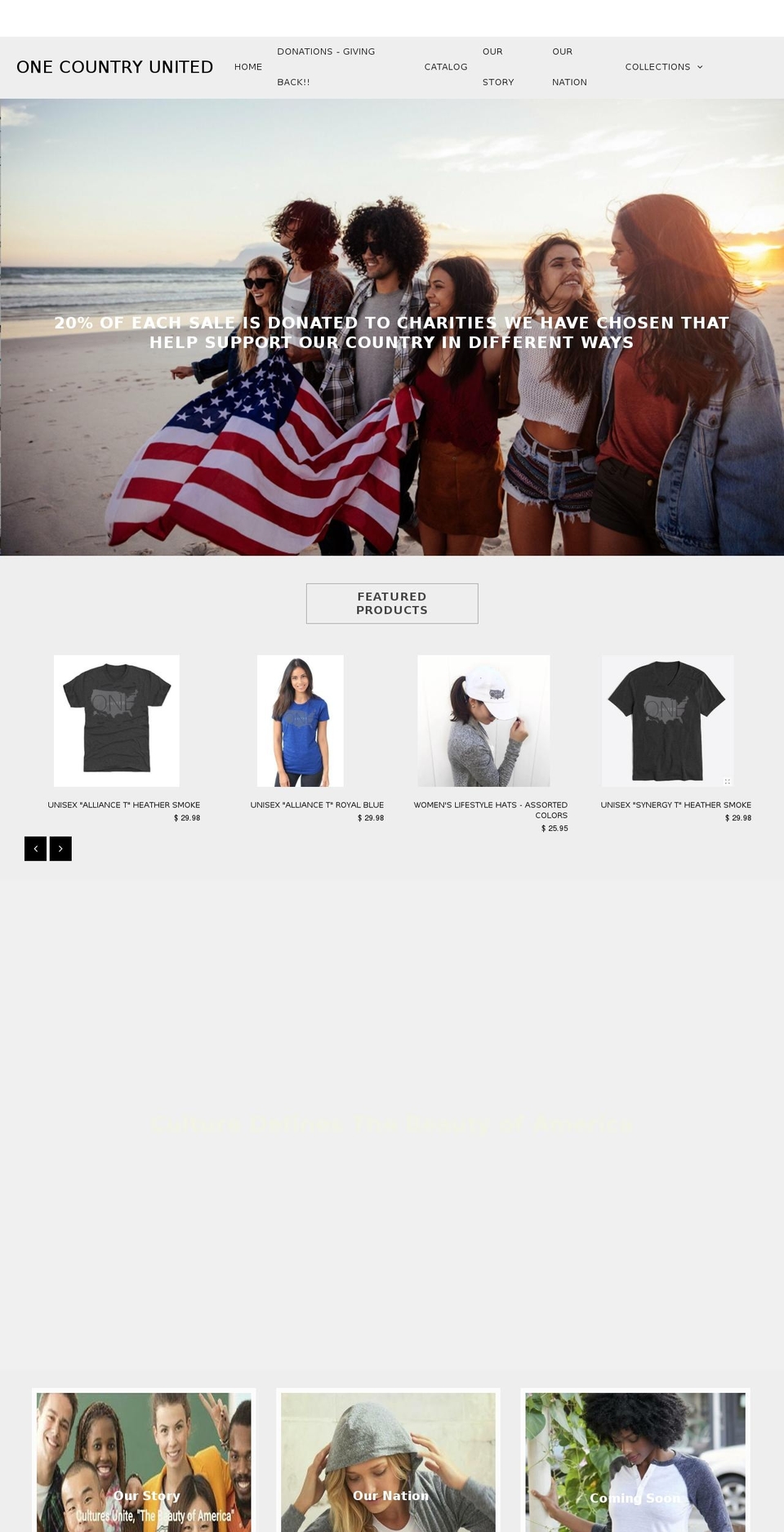 onecountryunited.com — Shopify storefront screenshot