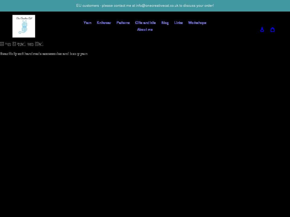 onecreativecat.co.uk shopify website screenshot