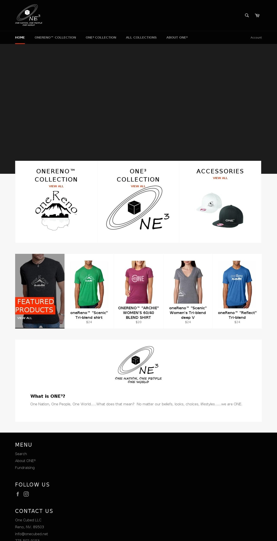 onecubed.net shopify website screenshot