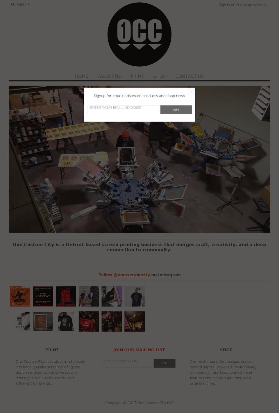 onecustomcity.com shopify website screenshot