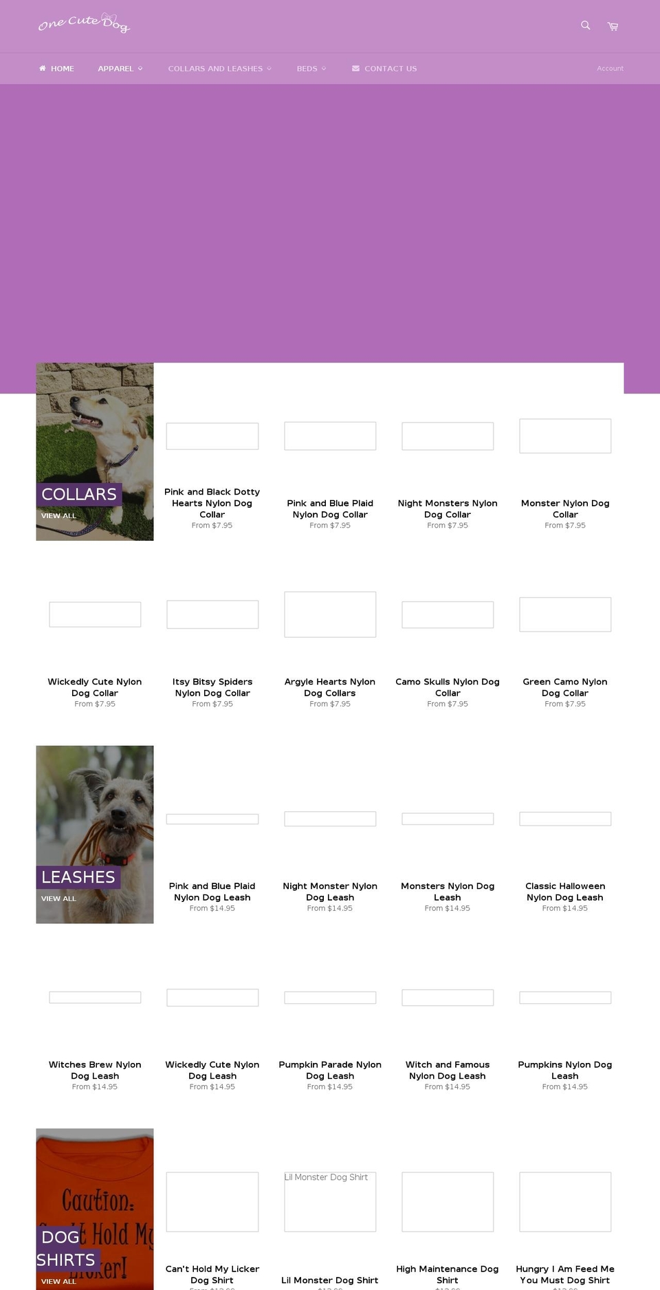 onecutedog.com shopify website screenshot