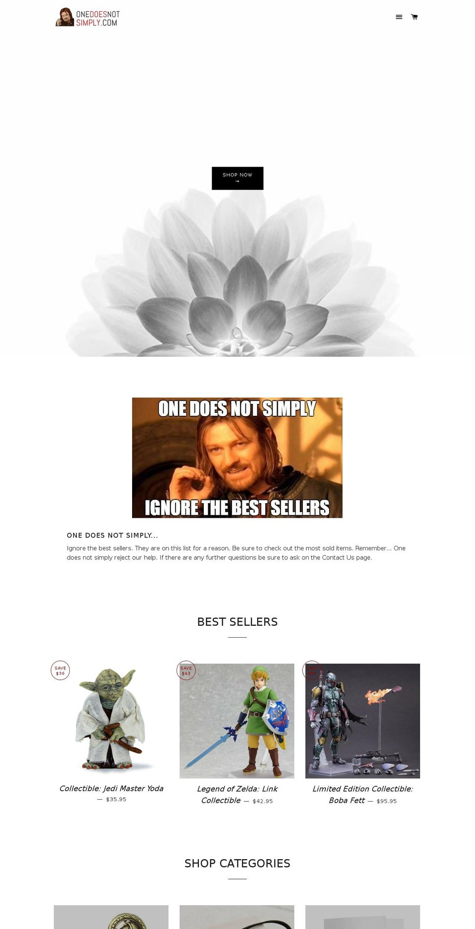 onedoesnotsimply.com shopify website screenshot