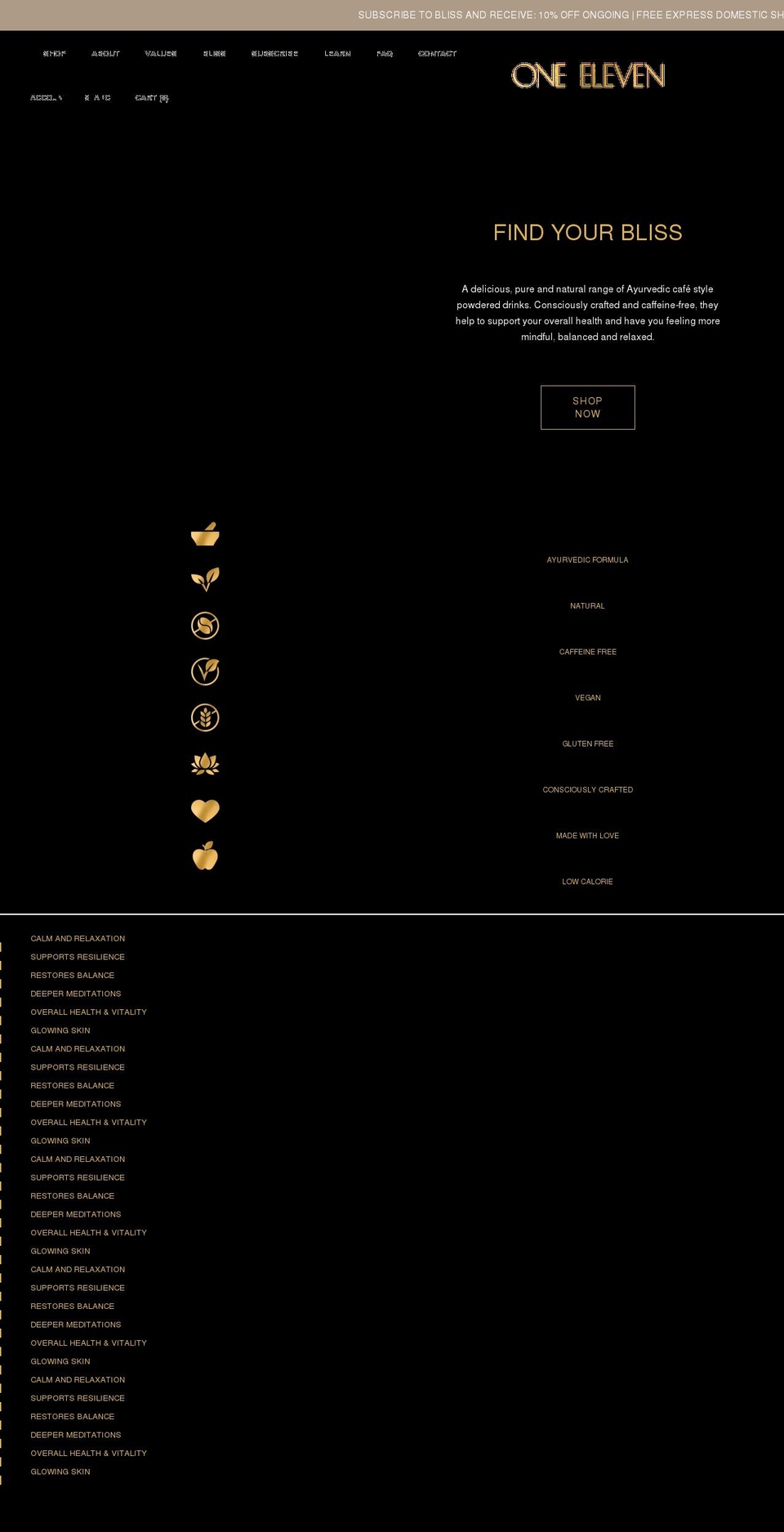 oneelevenhealth.com shopify website screenshot