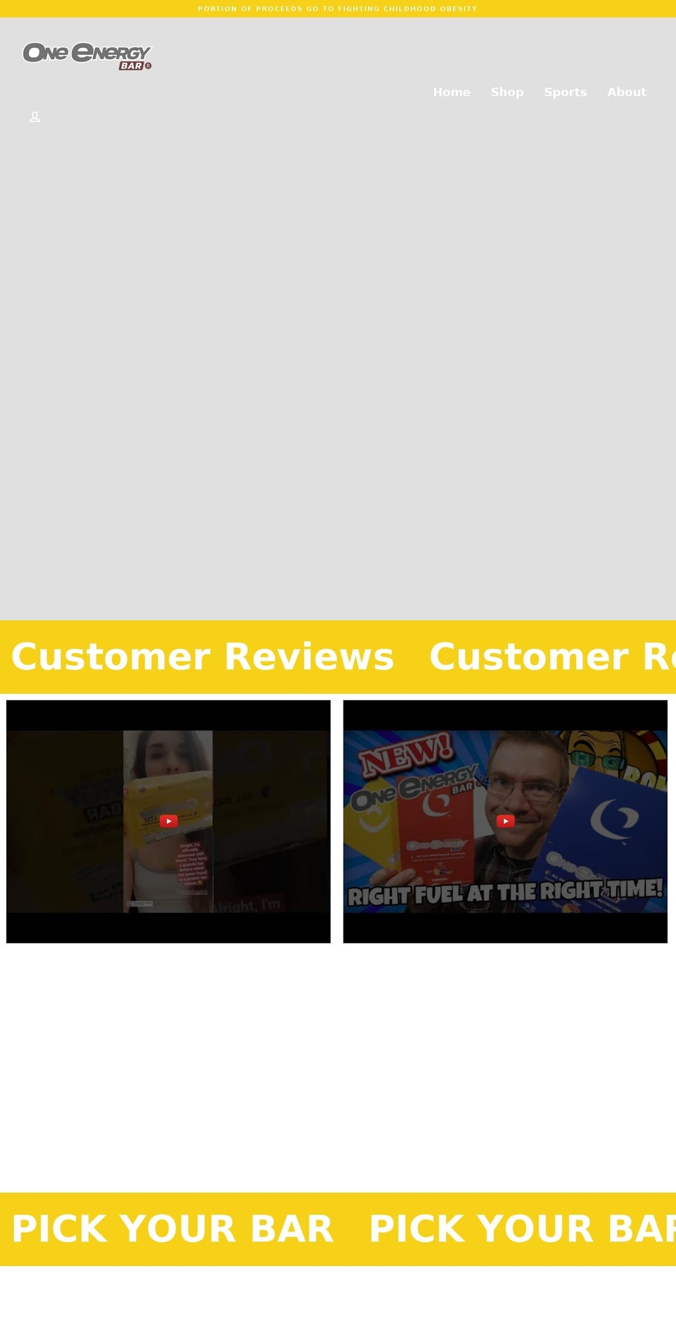 oneenergybar.com shopify website screenshot