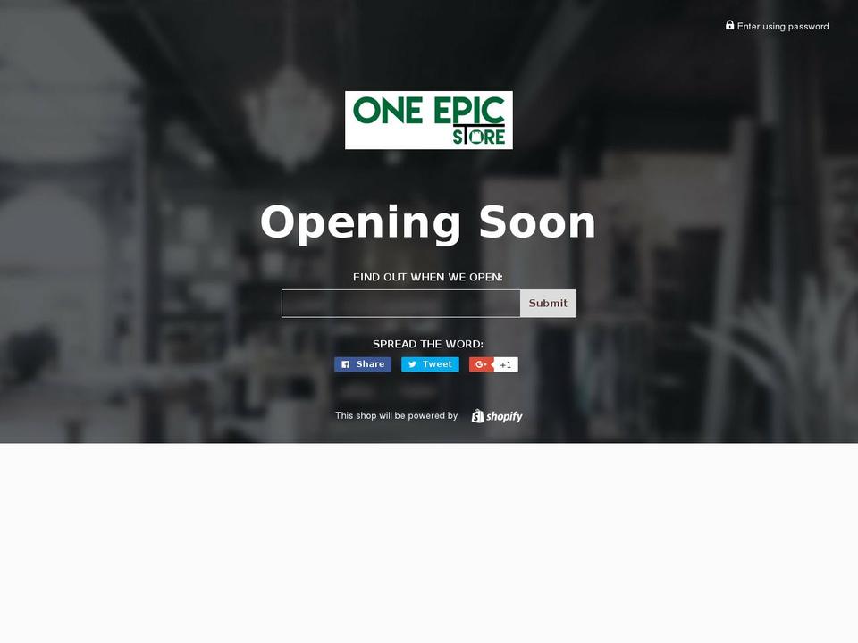 oneepicstore.com — Shopify storefront screenshot