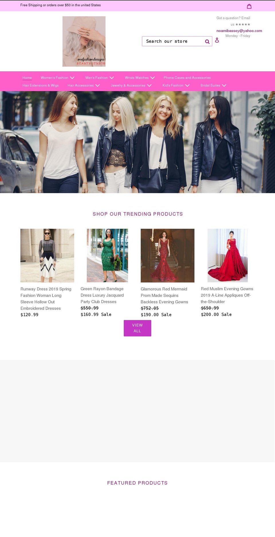 onefashiondesigns.com shopify website screenshot