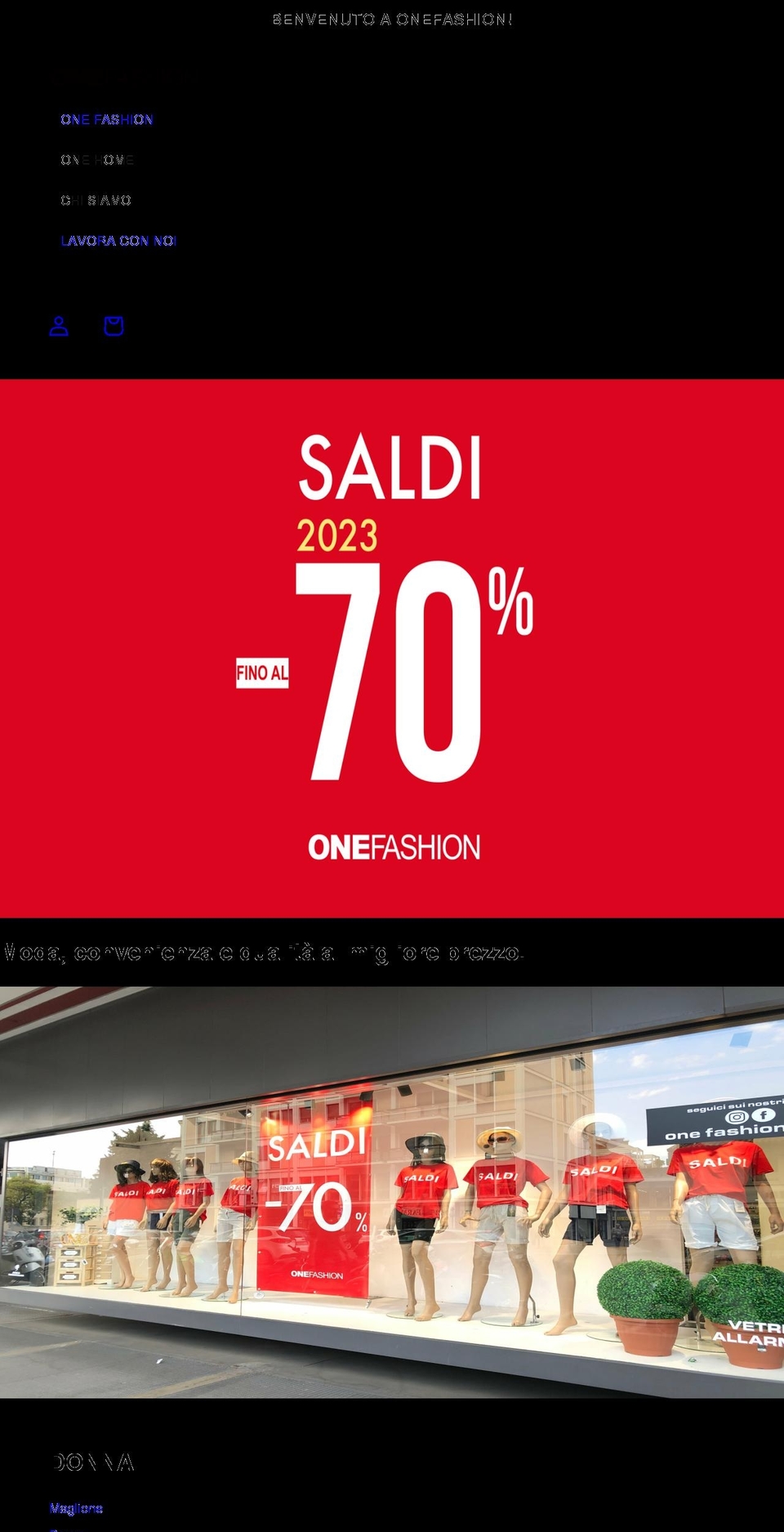 onefashionitaly.com shopify website screenshot