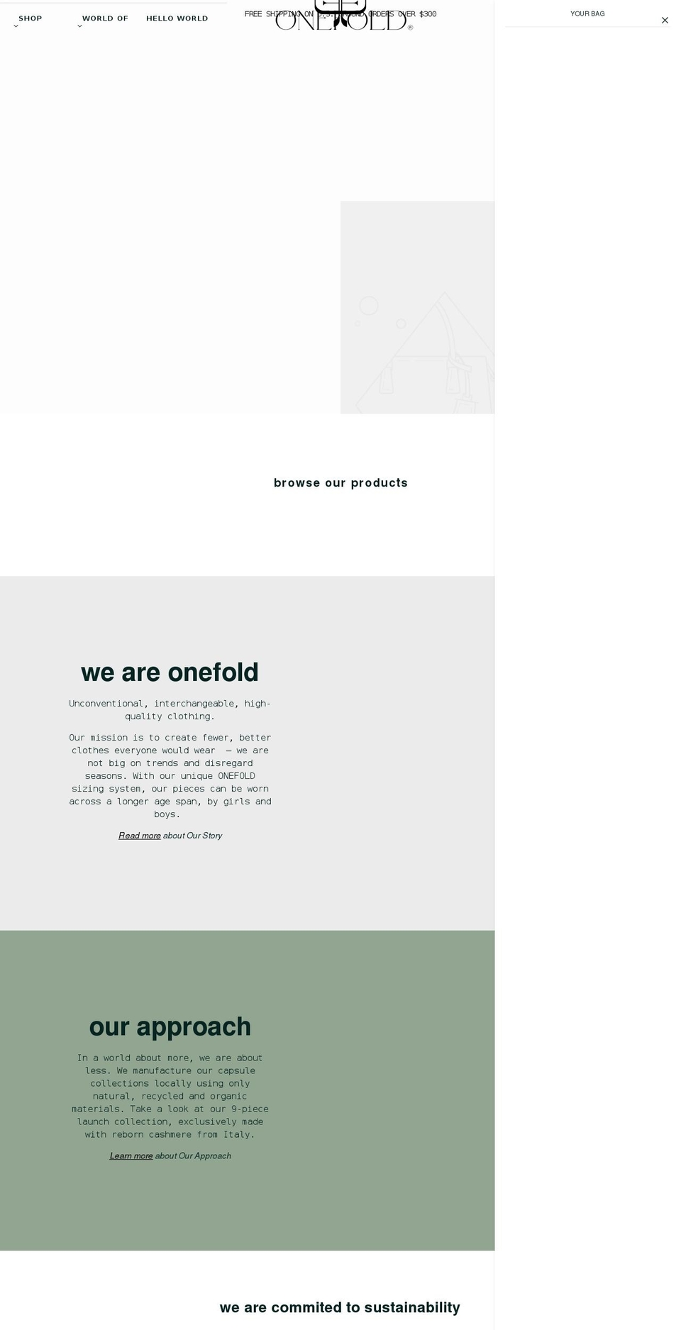 onefold.co shopify website screenshot