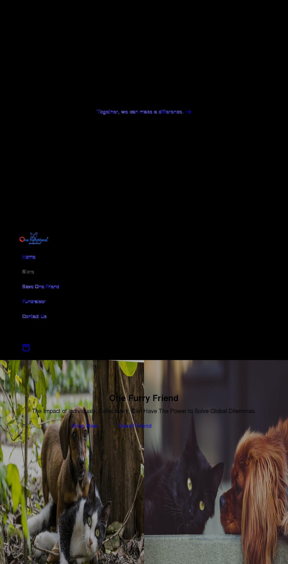 onefurryfriend.com shopify website screenshot