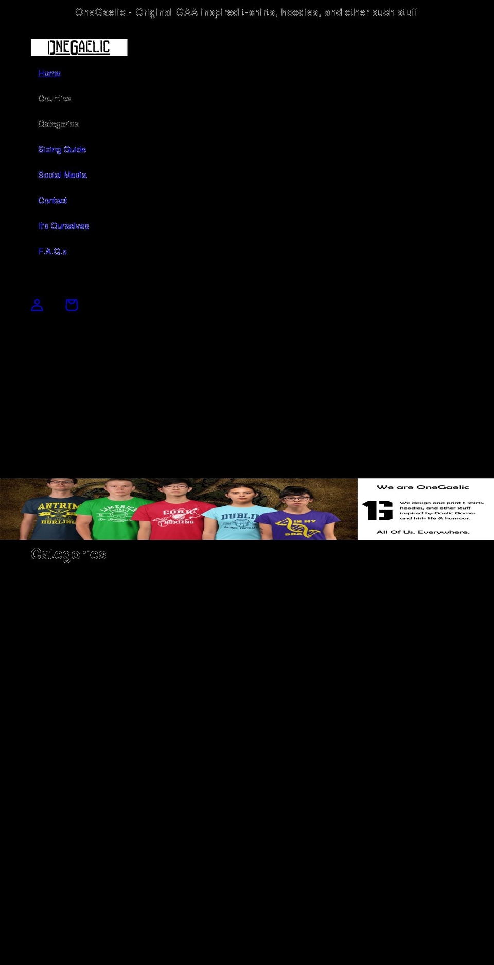 onegaelic.com shopify website screenshot