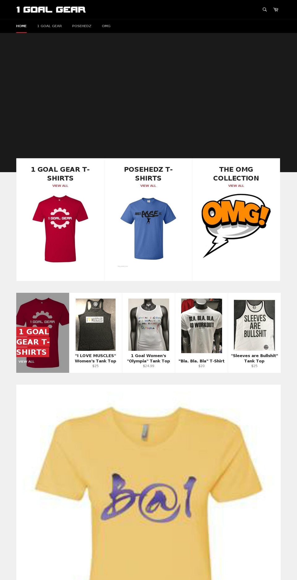 onegoalgear.com — Shopify storefront screenshot