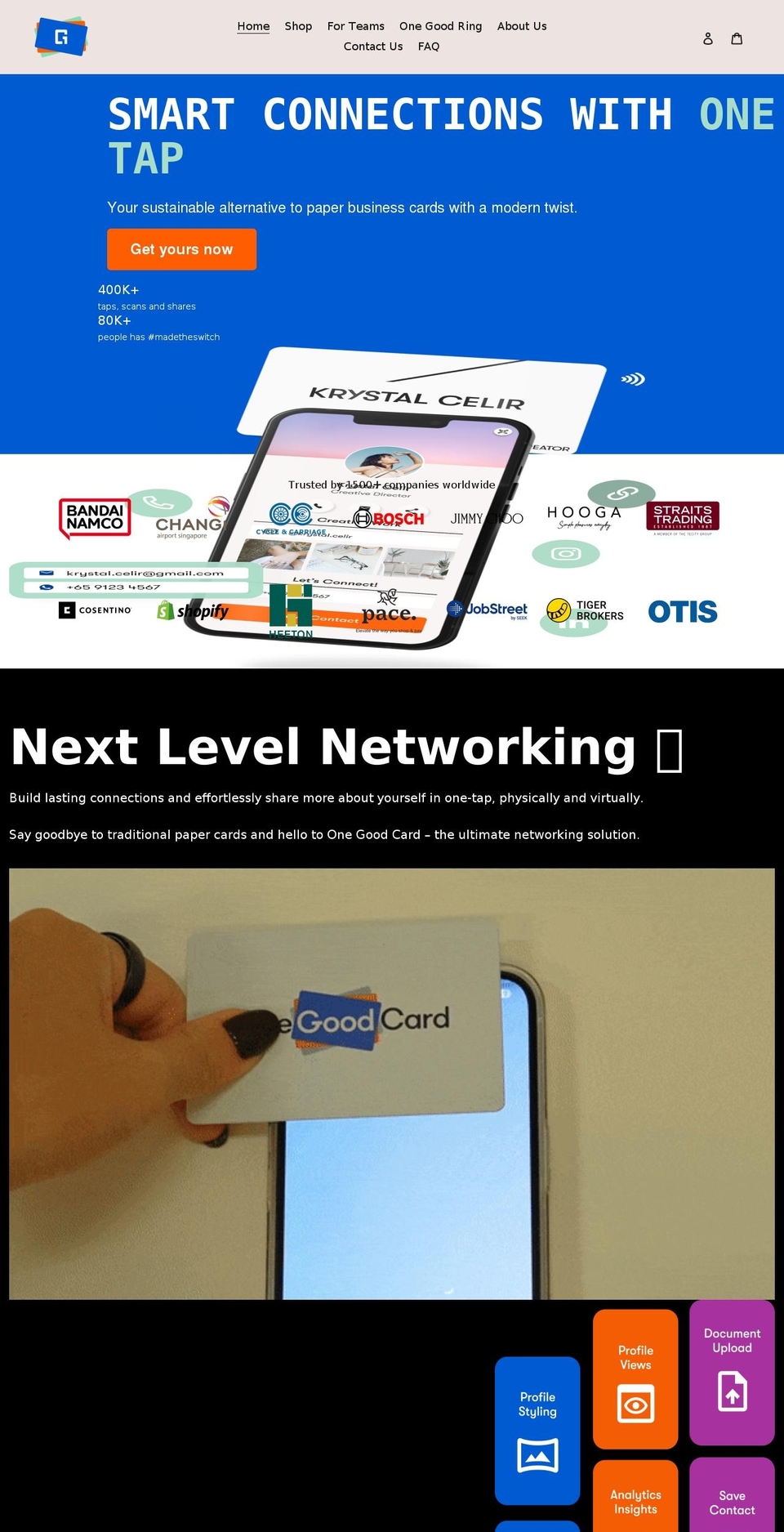 onegoodcard.com shopify website screenshot