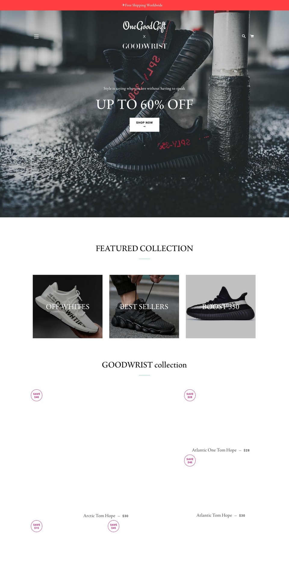 onegoodgift.com — Shopify storefront screenshot