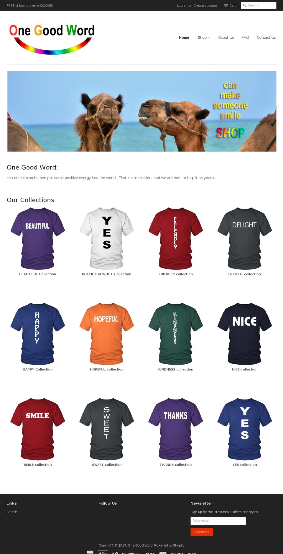 onegoodword.com shopify website screenshot