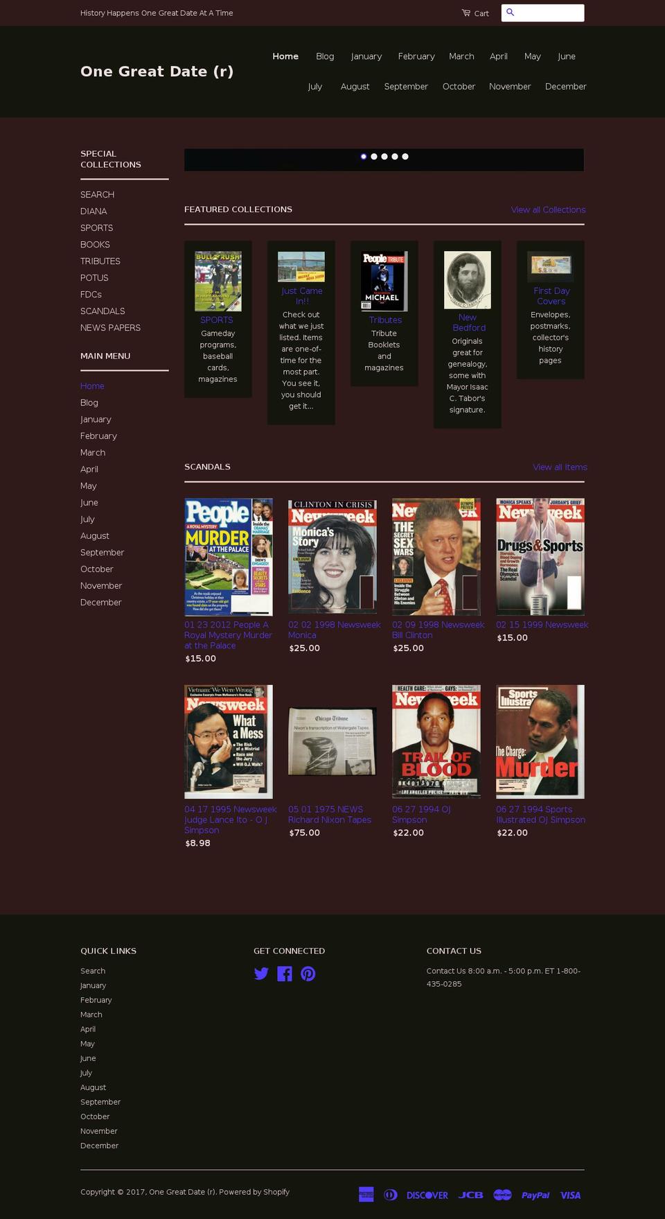 onegreatdate.com shopify website screenshot