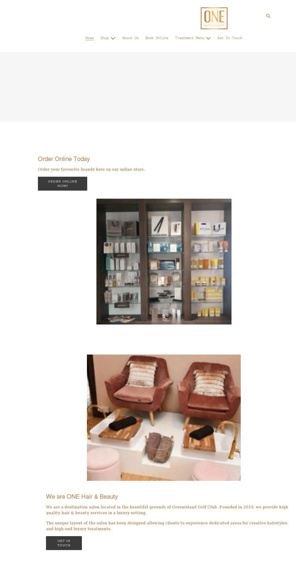 onehairandbeauty.com shopify website screenshot