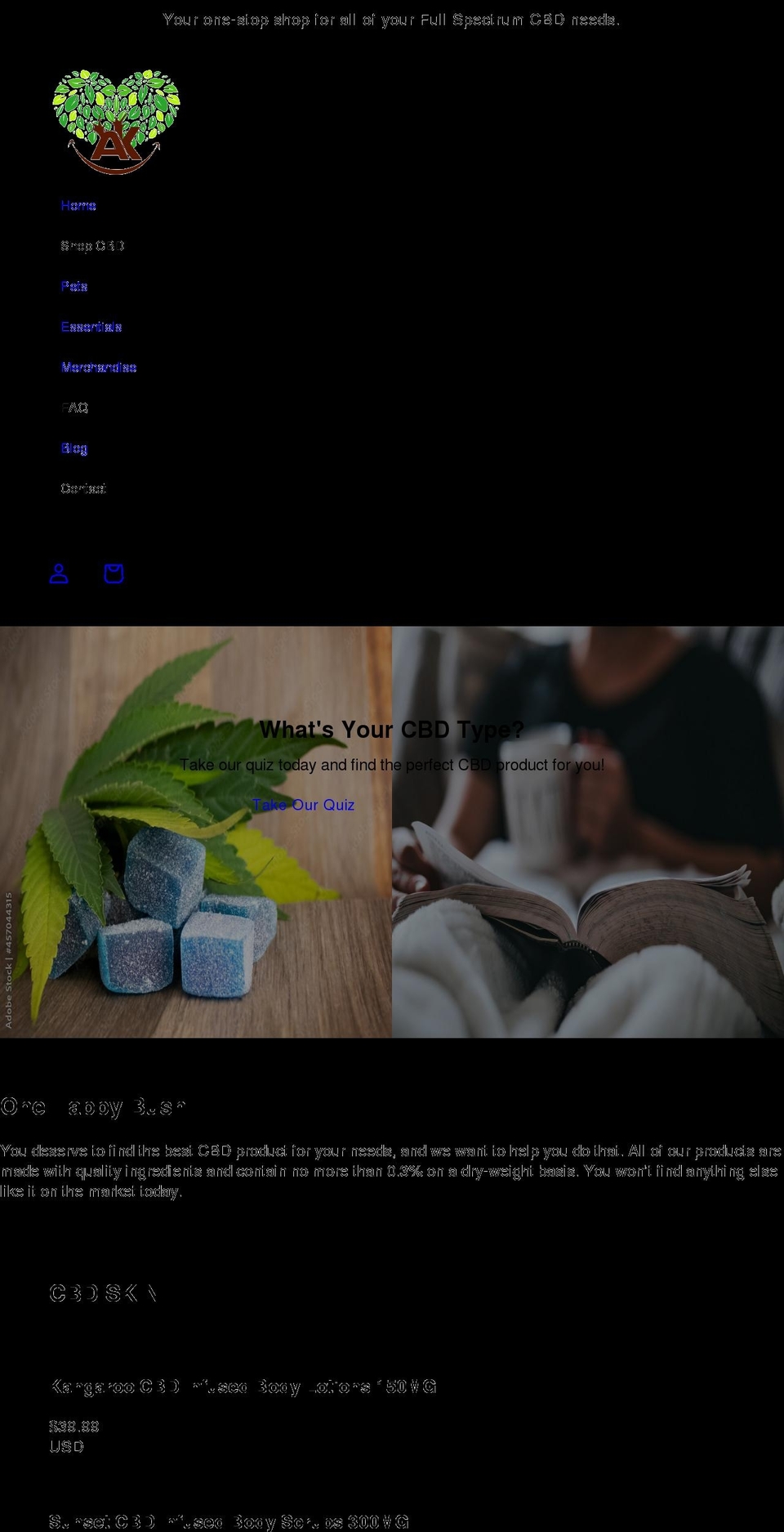 onehappybush.com shopify website screenshot