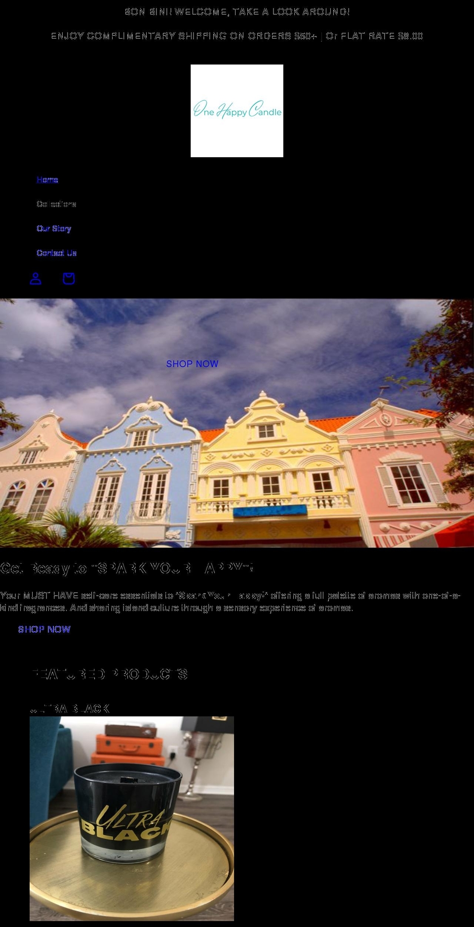 onehappycandle.com shopify website screenshot