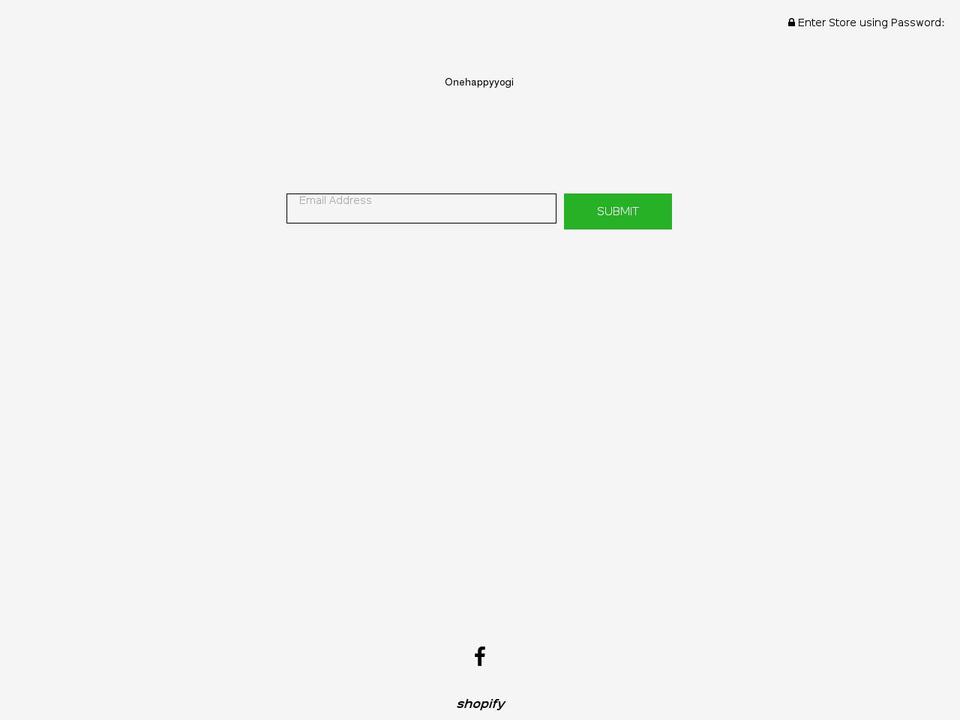 onehappyyogi.com — Shopify storefront screenshot