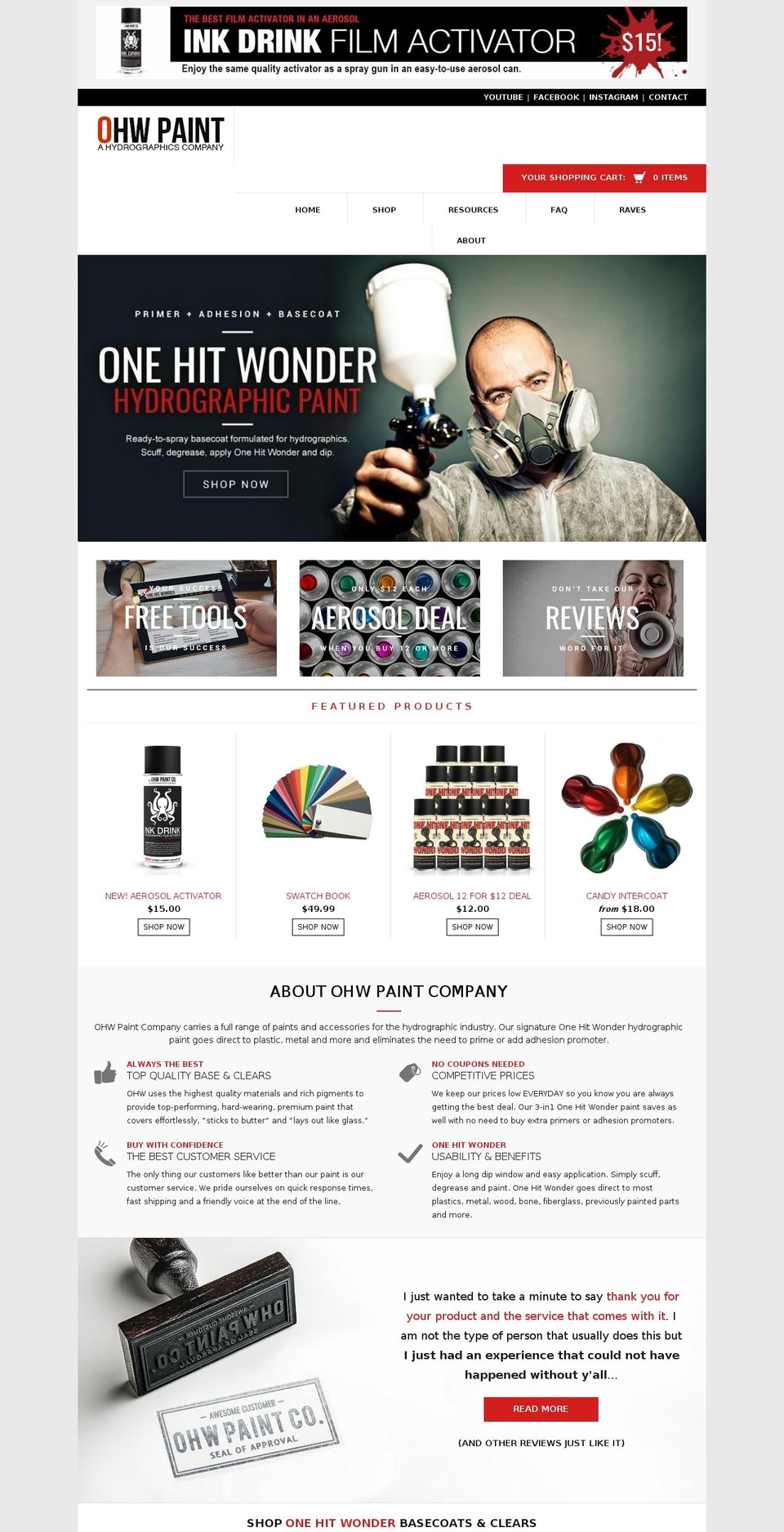 onehitwonderpaint.com — Shopify storefront screenshot