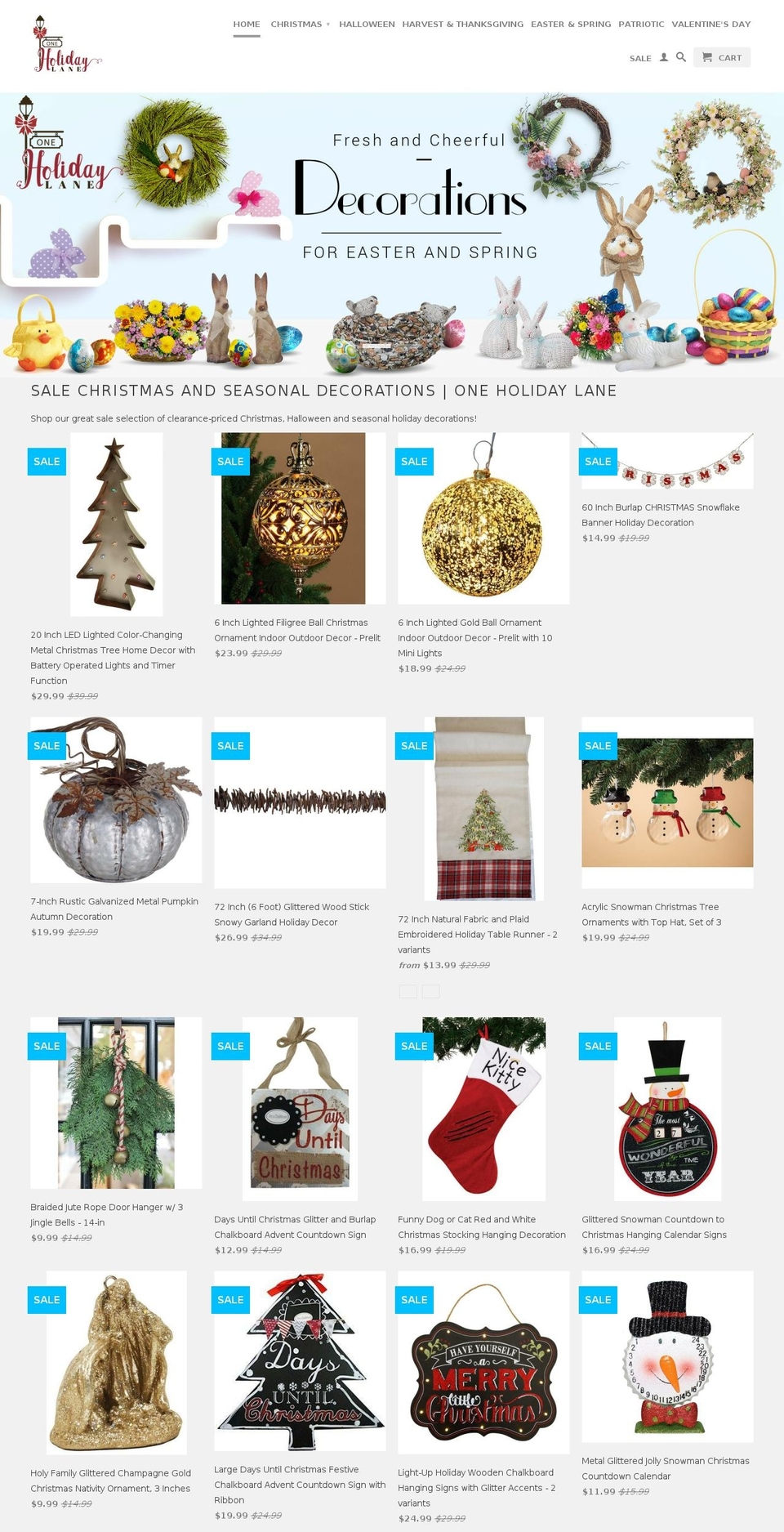 oneholidaylane.com shopify website screenshot